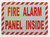 FIRE ALARM CONTROL PANEL LOCATED INSIDE SIGN