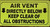 AIR VENT YELLOW   Sign