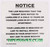 WINDOW GUARDS NOTICE (white ,8.5X9, )-EL BLANCO LINE