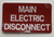 Main Electric Disconnect Label Decal   Sign