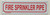 FIRE SPRINKLER PIPE  Signage