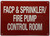 FACP And Sprinkler Fire Pump Control Room   Fire Department Sign