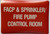 FACP AND SPRINKLER FIRE PUMP CONTROL ROOM Decal/STICKER Sign