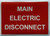 MAIN ELECTRIC DISCONNECT Decal/STICKER  Fire Department Sign