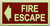 Fire Escape Arrow Left Hpd Sign