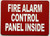 FIRE ALARM CONTROL PANEL INSIDE   Fire Department Sign