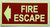 Fire Escape with arrow  GLOW IN DARK , Glow In The Dark Fire Escape with Arrow  Compliance Sign