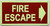 Fire Escape with arrow  GLOW IN DARK , Glow In The Dark Fire Escape with Arrow  Compliance Sign