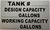 Tank # Design Capacity SIGN