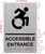 ACCESSIBLE ENTRANCEwith Raised letters/Image & Grade 2 Braille - Includes Red Adhesive pad for Easy Installation  Hpd Sign
