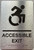 ACCESSIBLE EXIT sign with Raised letters/Image & Grade 2 Braille - Includes Red Adhesive pad for Easy Installation