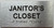 JANITORS CLOSET sign with Raised letters/Image & Grade 2 Braille - Includes Red Adhesive pad for Easy Installation
