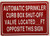 Automatic sprinkler curb shut-off valve located   Signage