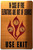 Sign IN CASE OF FIRE ELEVATORS ARE OUT OF SERVICE USE EXIT  (Gold color, aluminium, Size)- The Gold Mountain Line
