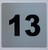 Apartment number 13 sign