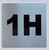 Apartment number 1H sign