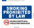 Smoking Prohibited by Law Including e-Cigarettes and All Other Electronic Smoking Devices Sign - (White/Blue, Rust Free Aluminium 7x10)