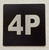 Apartment number 4P sign