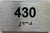 HOTEL DIRECTIONAL SIGN APARTMENT NUMBER 430