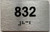 HOTEL DIRECTIONAL SIGN APARTMENT NUMBER 832