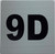 Sign Apartment number 9D  - UNIT NUMBER 9D  (SILVER, DOUBLE SIDED TAPE) -Broadway Line
