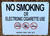 NO SMOKING OR ELECTRONIC CIGARETTE USE SIGN (7X10, WHITE BACKGROUND, Aluminum)