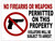No Firearms or Weapons permitted on this property sign ( Aluminum 116)