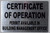 CERTIFICATE OF OPERATION - PERMIT AVAILABLE IN BUILDING MANAGEMENT OFFICE SIGNAGE
