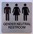HOTEL DIRECTIONAL SIGN GENDER NEUTRAL UNISEX RESTROOM TACTILE