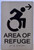 TACTILE HOTEL AREA OF REFUGE RIGHT SIGN