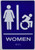 BRAILLE WOMAN RESTROOM ACCESSIBLE SIGN