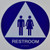 TACTILE HOTEL UNISEX RESTROOM CA 128-(ALUMINIUM, BLUE,SIZE Q12) SIGN