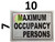 Maximum Occupancy   Fire Department Sign