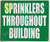 SPRINKLERS Throughout Building Sign