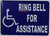 ADA Ring Bell for Assistance with Symbol   Signage