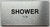 SHOWER  with Raised letters/Image & Grade 2 Braille - Includes Red Adhesive pad for Easy Installation Sign