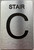 HOTEL ADA FLOOR NUMBER (STAIR C) SIGN