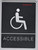 Wheelchair Accessible Restroom Braille with Raised Tactile Graphics and Letters  Sign