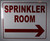 SIGNAGE Sprinkler Room with Arrow Right , Engineer Grade Reflective Aluminum  (White,Aluminum )