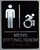 Mens accessible Fitting Room Braille with Raised Tactile Graphics and Letters Sign