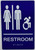 Unisex ACCESSIBLE Restroom - Braille with Raised Tactile Graphics and Letters Sign