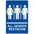 All Gender Restroom-Tactile with Braille and Raised Letters  Sign