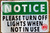 NOTICE PLEASE TURN OFF LIGHTS WHEN NOT IN USE – BRUSHED ALUMINUM Signage