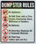 Dumpster Rules SIGNAGE