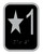 Elevator floor number Star 1 sign- Elevator Jamb Plate Star 1 ( 3x4, cast Iron, Black, Double sided tape)  The Cast Iron Line