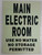 MAIN ELECTRIC ROOM  GLOW IN THE DARK  Fire Department Sign