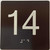 Elevator 14 floor /jamb plate floor 14  letters/Image & Grade 2 Braille - Includes Red Adhesive pad for Easy Installation