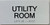 Utility Room  with Raised letters/Image & Grade 2 Braille - Includes Red Adhesive pad for Easy Installation Building Sign