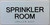 Sprinkler Room  with Raised letters/Image & Grade 2 Braille - Includes Red Adhesive pad for Easy Installation