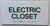 Electric Closet  with Raised letters/Image & Grade 2 Braille - Includes Red Adhesive pad for Easy Installation Building Sign